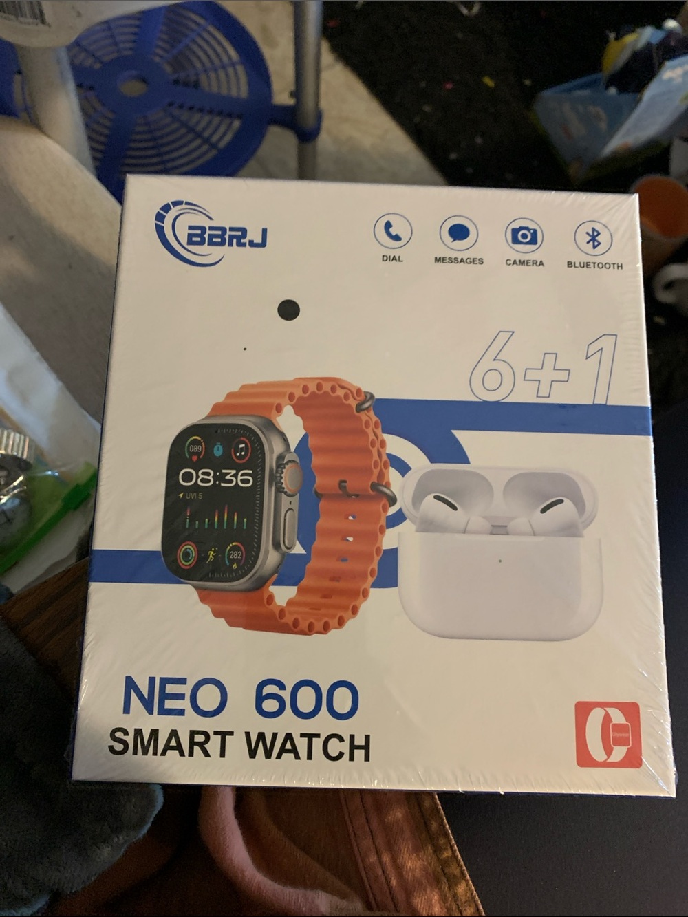 Happy Father Day (New)Neo 600 Smart Watch with Orange Silicone Band Bluetooth